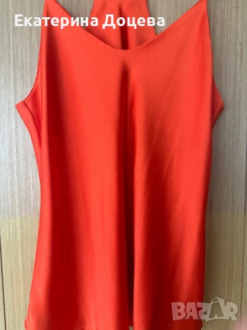 Сатенен топ с тънки презрамки, снимка 3 - Тениски - 51206013