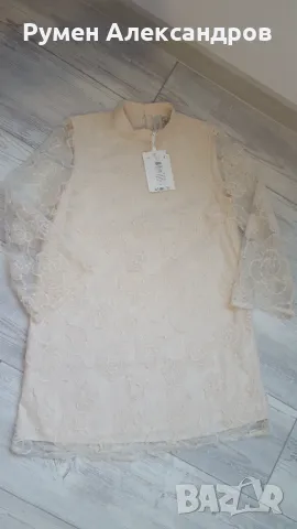 Чисто нова светло бежева дантелена рокля YASCornelia Gardenia р-р M, снимка 4 - Рокли - 50332935