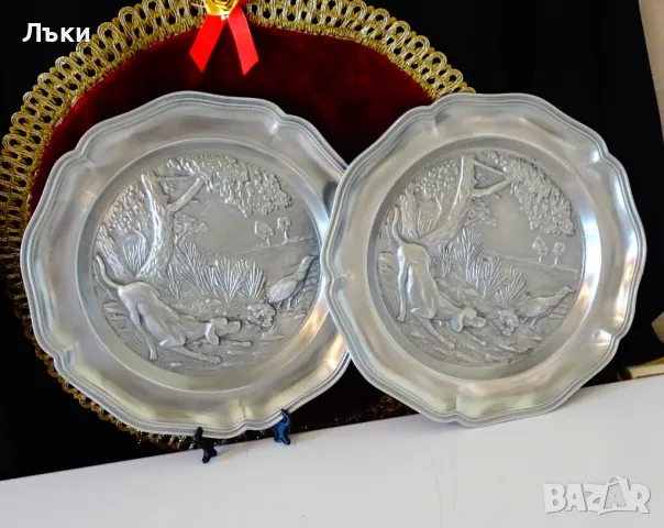 Пано от калай с ловна картина Куче,Фазан. , снимка 6 - Антикварни и старинни предмети - 49934364