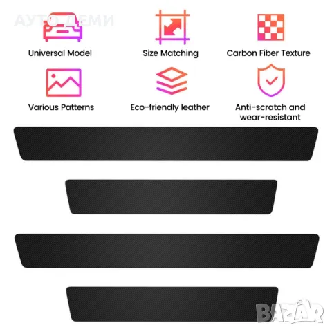 Топ цена 2бр-10лв ,4бр-18 лв / карбонови стикери за прагове S line, снимка 4 - Аксесоари и консумативи - 49973297