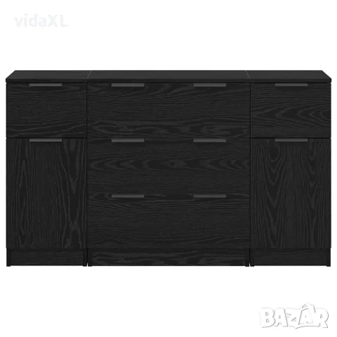 vidaXL Служебен шкаф 3 бр. Черния дъб 121 x 30 x 70 см, снимка 8 - Бюфети - 56146996