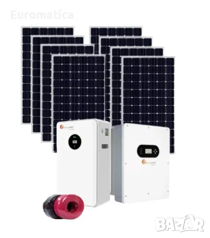 Автономна соларна система 10 kW + инвертор Felicity 10 kw + 5.12 kwh литиева батерия - Трифазна