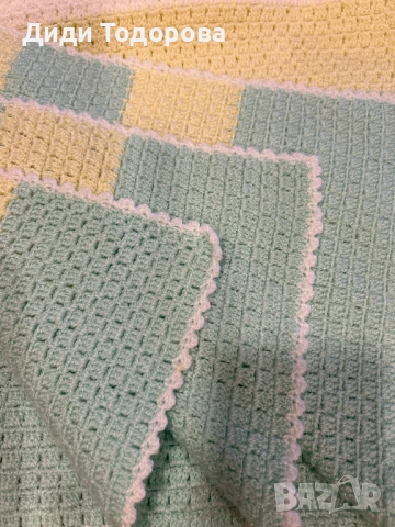 Плетена пелена,одеялце, снимка 3 - Пелени, памперси - 53441419