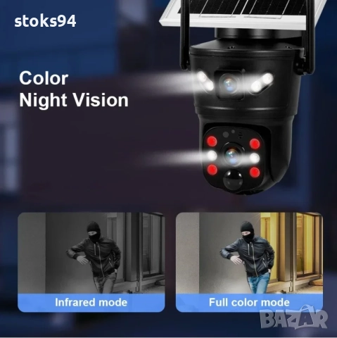 ХИТ! 4G GSM Соларна Камера 6MP - Безжична за Пчелини, Вили, Дворове. 6000 mAh Батерия! SD карта 64GB, снимка 2 - Комплекти за видеонаблюдение - 52704608