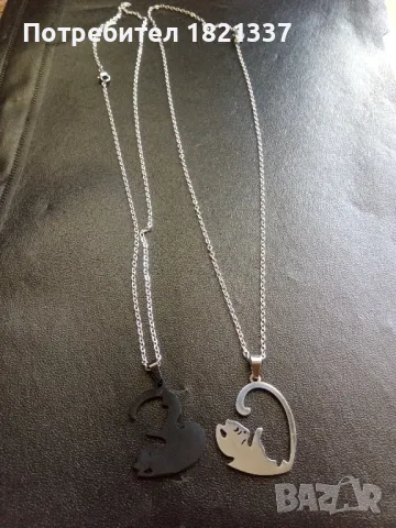 Комплект колиета с котки , снимка 4 - Колиета, медальони, синджири - 47783498