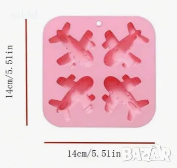 4 самолета самолет самолети силиконов дълбок молд форма фондан гипс шоколад сапун декор, снимка 2 - Форми - 47528525