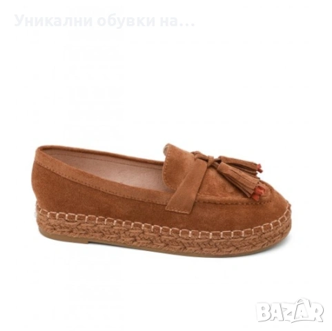 Велурени еспадрили цвят камел- Renie Camel 11690, снимка 2 - Дамски ежедневни обувки - 53534397