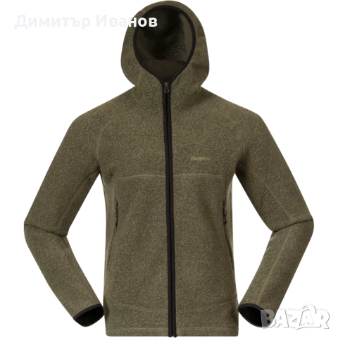 ЧИСТО НОВ! Суитшърт, мъжко вълнено яке с качулка Bergans Vaagaa Merino Terry , снимка 8 - Суичъри - 51886721