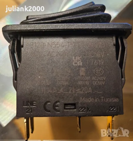 Ключ прекъсвач защита  E-T-A Circuit Breakers 3120-N554-P7T1-W01D-14A, снимка 2 - Друга електроника - 48559514