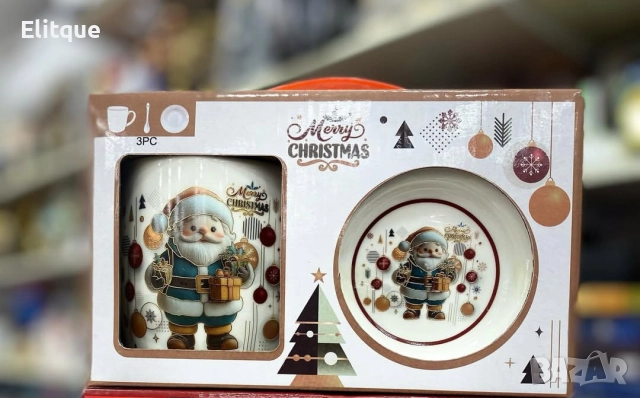 Коледна керамична чаша с капак и лъжица – уют за всяка сутри