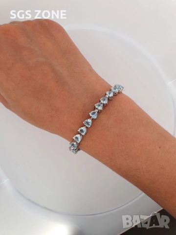 СРЕБЪРНА ГРИВНА С ТОПАЗ ИЛИ ПЕРИДОТ С ТАЙЛАНД 925, снимка 3 - Гривни - 52367679