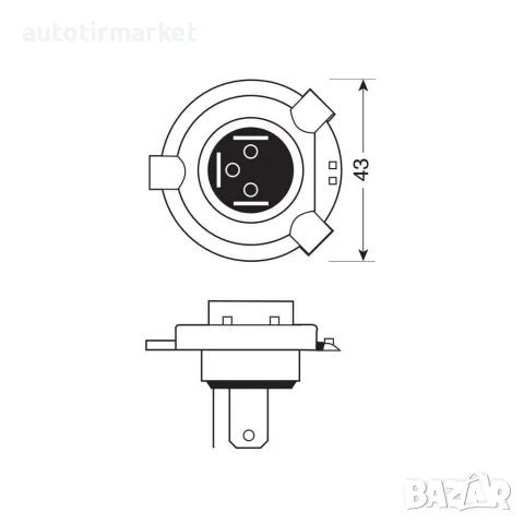 Крушка H4 12V 60/55W – Lampa 58044, снимка 3 - Аксесоари и консумативи - 56053547
