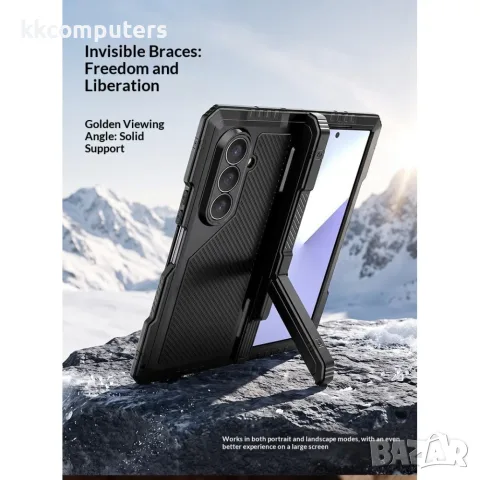 За Samsung Galaxy Z Fold8 Ultra Алуминиев Силиконов Калъф със Скрита Стойка и PET Скрийн Протектор –, снимка 6 - Калъфи, кейсове - 55911600