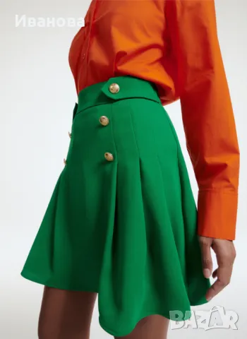 Лятна пола с акцент. Зелена поличка, снимка 2 - Поли - 50140599