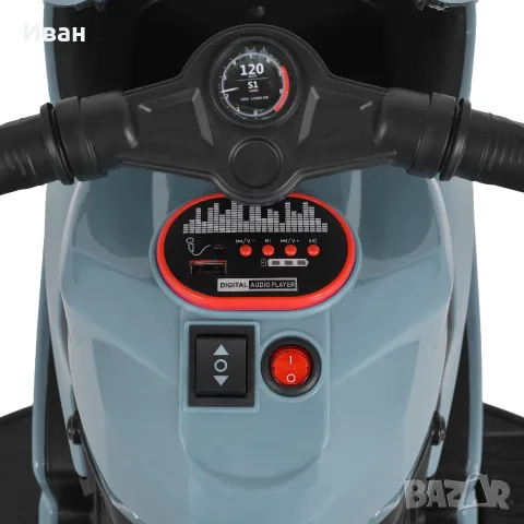 ТОП ЦЕНА!НОВО!Детски акумулаторен мотор с 3 гуми Nairobi GREY с 6V батерия,Bluetooth, снимка 8 - Детски велосипеди, триколки и коли - 56015204
