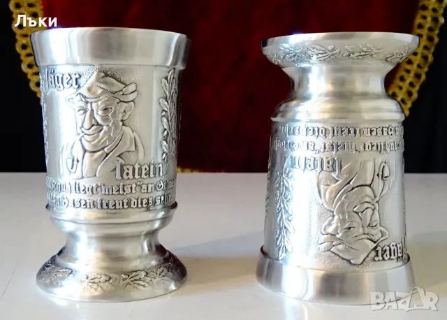 Чаша от калай на столче,Ловец,заек. , снимка 7 - Антикварни и старинни предмети - 47904491