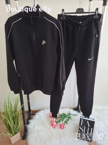 ватиран дамски суичър в черно