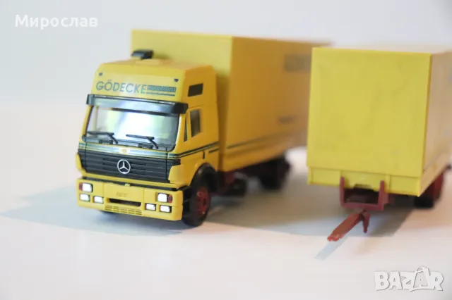 HERPA H0 1/87 MERCEDES КАМИОН МОДЕЛ КОЛИЧКА TIR ВЛЕКАЧ, снимка 4 - Колекции - 50362086