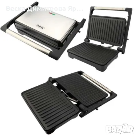 Тостер-сандвич R514420, 1000W, Грил, Незалепващи плочи-23х14.5см., Отваряне на 180°, Инокс, снимка 3 - Тостери - 47767114