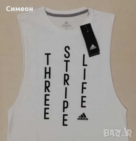 Adidas Three Stripe Life Tank НОВ оригинален потник S Адидас спорт, снимка 2 - Спортни дрехи, екипи - 35842697