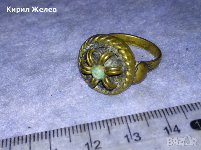 19 Век ВЪЗРОЖДЕНСКИ АВТЕНТИЧЕН ТЮРКОАЗЕН ЕТНОГРАФСКИ РЯДЪК ПРЪСТЕН РЪЧНА МАЙСТОРСКА ИЗРАБОТКА 37139, снимка 13 - Антикварни и старинни предмети - 40556433