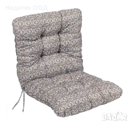 Възглавница за стол с облегалка, 100x50 см, Бежево/ бяло, снимка 1