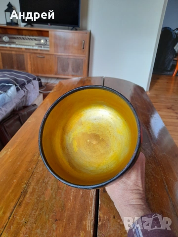 Стара дървена купа,хохлома, снимка 6 - Други ценни предмети - 53243344