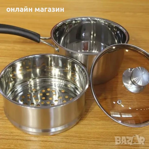 Многофункционална тенджера касерола от неръждаема стомана "Готвене на пара, снимка 1
