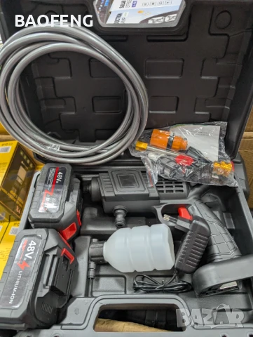 Промоция 2000w Нова 6000mah 48V 2 батерии АКУМУЛАТОРНА ВОДОСТРУЙКА за кола дом градина 30 bar , снимка 4 - Аксесоари и консумативи - 50575165