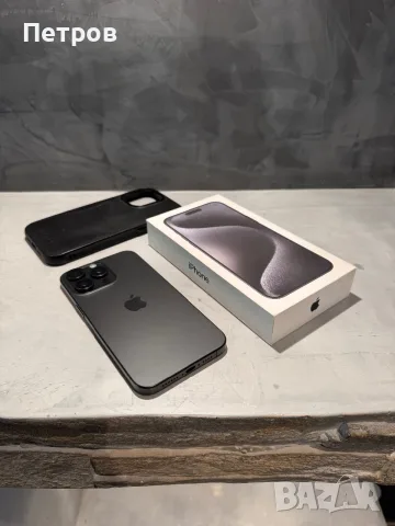 КАТО ЧИСТО НОВ Iphone 15 Pro Max Black + подарък, снимка 4 - Apple iPhone - 55943082