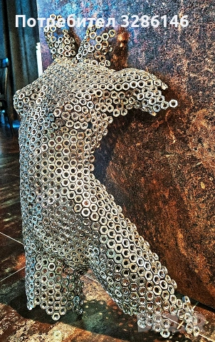 Склуптора бюст изработена от гайки неръждавейка 2А, снимка 2 - Декорация за дома - 53604449