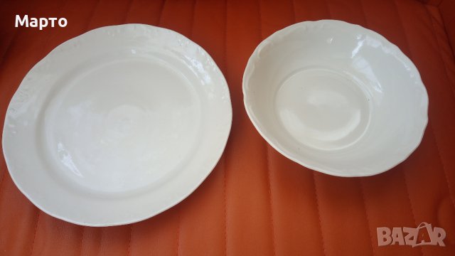 Две големи порцеланови чинии, различни от един сервиз, снимка 7 - Чинии - 42107189