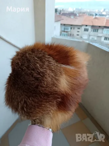 Дамско палто,кожух от естествен косъм Лисица и естествена кожа и шапка от лисица , снимка 3 - Якета - 48474461