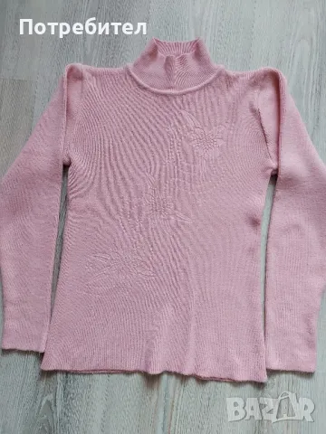 Дамски пуловер с висока яка М-L, снимка 1