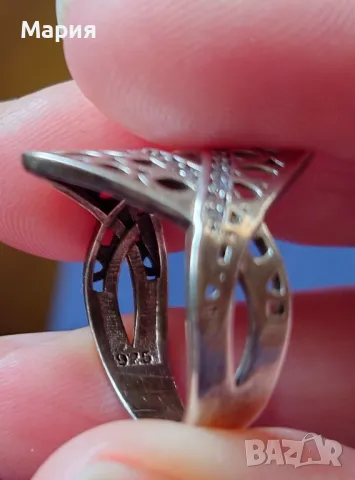 Сребърен пръстен с циркониеви камъчета, снимка 6 - Пръстени - 49810140