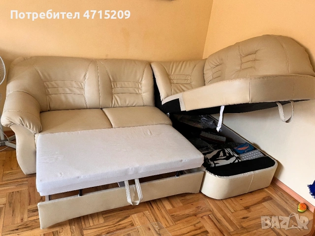 Ъглов диван с ракла и функция сън, снимка 4 - Дивани и мека мебел - 53174498