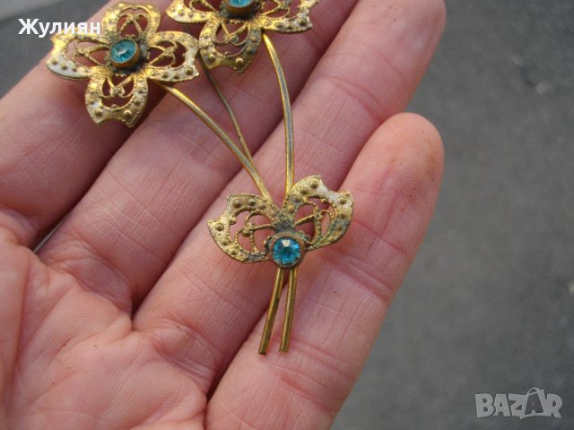 СТАРА ПОЗЛАТЕНА БРОШКА, снимка 4 - Антикварни и старинни предмети - 44199149