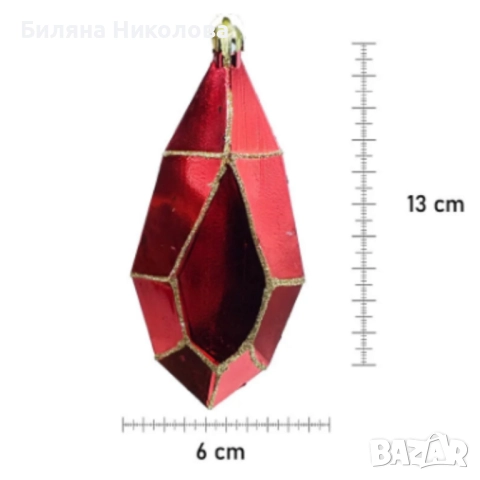 Коледен комплект украса 8 броя – Червени и бели висулки  Premium Collection, снимка 6 - Декорация за дома - 52564975