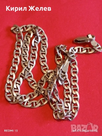 Сребърен ланец плетка тип МАРИНЕР с закопчалка тип Омар майсторска ръчна изработка 36153, снимка 9 - Колиета, медальони, синджири - 52961302