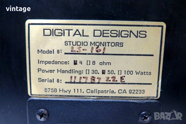 DIGITAL DESIGNS LS-161 STUDIO MONITORS, снимка 10 - Тонколони - 41892397