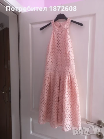Дамска лятна рокля, рязана бродерия. Размер S , снимка 3 - Рокли - 50496104