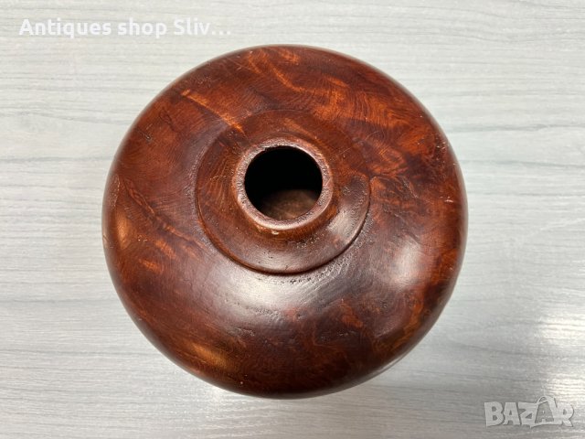 РЪЧНО изработена дървена ваза. №3124, снимка 4 - Антикварни и старинни предмети - 38917802