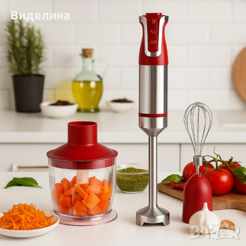 Пасатор 3 в 1 с чопър и бъркалка Royalty Line RL-ESMS800, снимка 2 - Чопъри и пасатори - 51804049