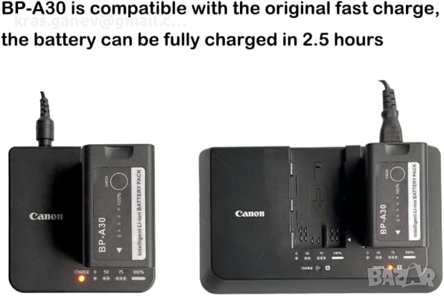 Резервна батерия Battiz BP-A30, съвместима с EOS C200, EOS C70, C200B, C220B, EOS C300 Mark II, C300, снимка 3 - Батерии, зарядни - 41461873