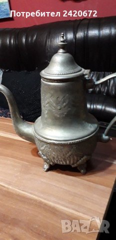 Стар посребрен чайник барок, снимка 1 - Други ценни предмети - 35892662
