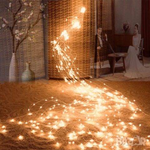 Декоративен сноп от 200 LED светлини , снимка 9 - Лед осветление - 52086462