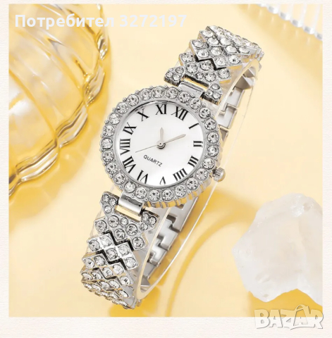 Комплект Дамски моден кварцов часовник+бижута,6 артикула в кутия, снимка 2 - Дамски - 44793293