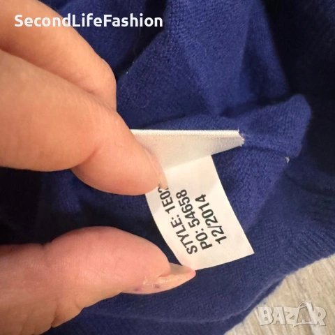 Мъжки кашмирен пуловер Vineyard Vines с V-образно деколте, син, размер L, снимка 6 - Пуловери - 53102054