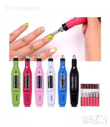 ( ПИСАЛКА ) Многофункционална електрическа пила за маникюр и педикюр с 6 приставки, снимка 2 - Продукти за маникюр - 34268408