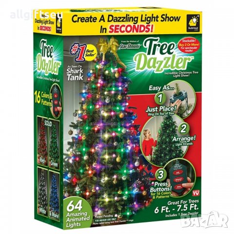 Коледни LED лампички за елха Star shower tree dazzler, снимка 3 - Други - 38780178